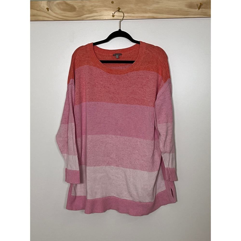 T by Talbots Crewneck Sweater Colorblock Spring‎ Women Size 2X